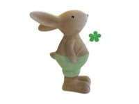 Zajíc s kytkou zelený 9x15cm